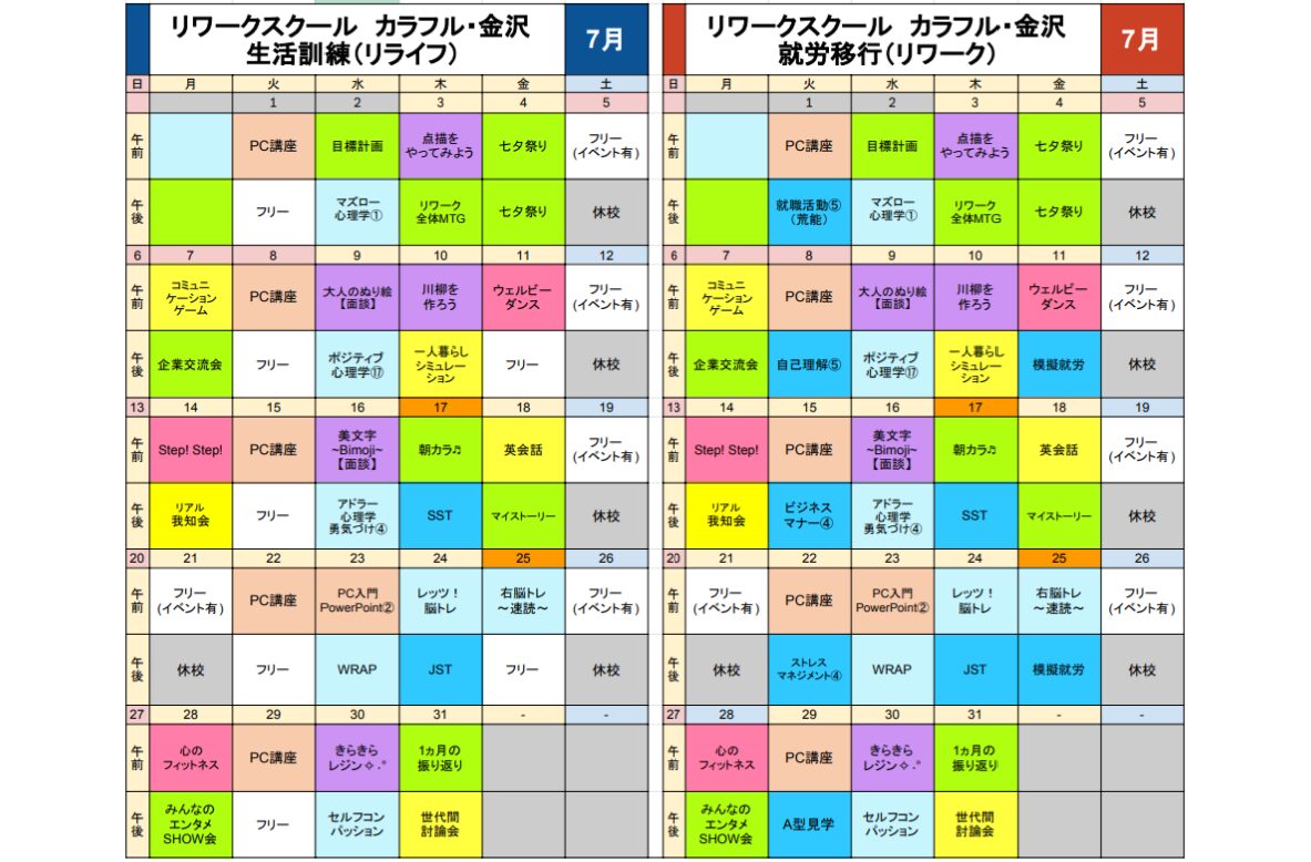 Read more about the article ７月のプログラム